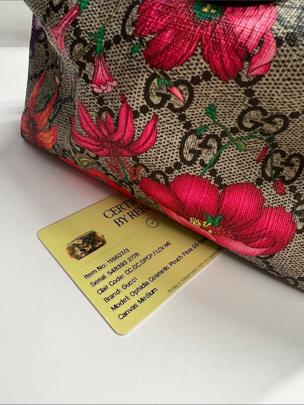 Gucci Ophidia GG Flora Cosmetic Zip Top Case - Certified Authentic - Picture 12 of 13
